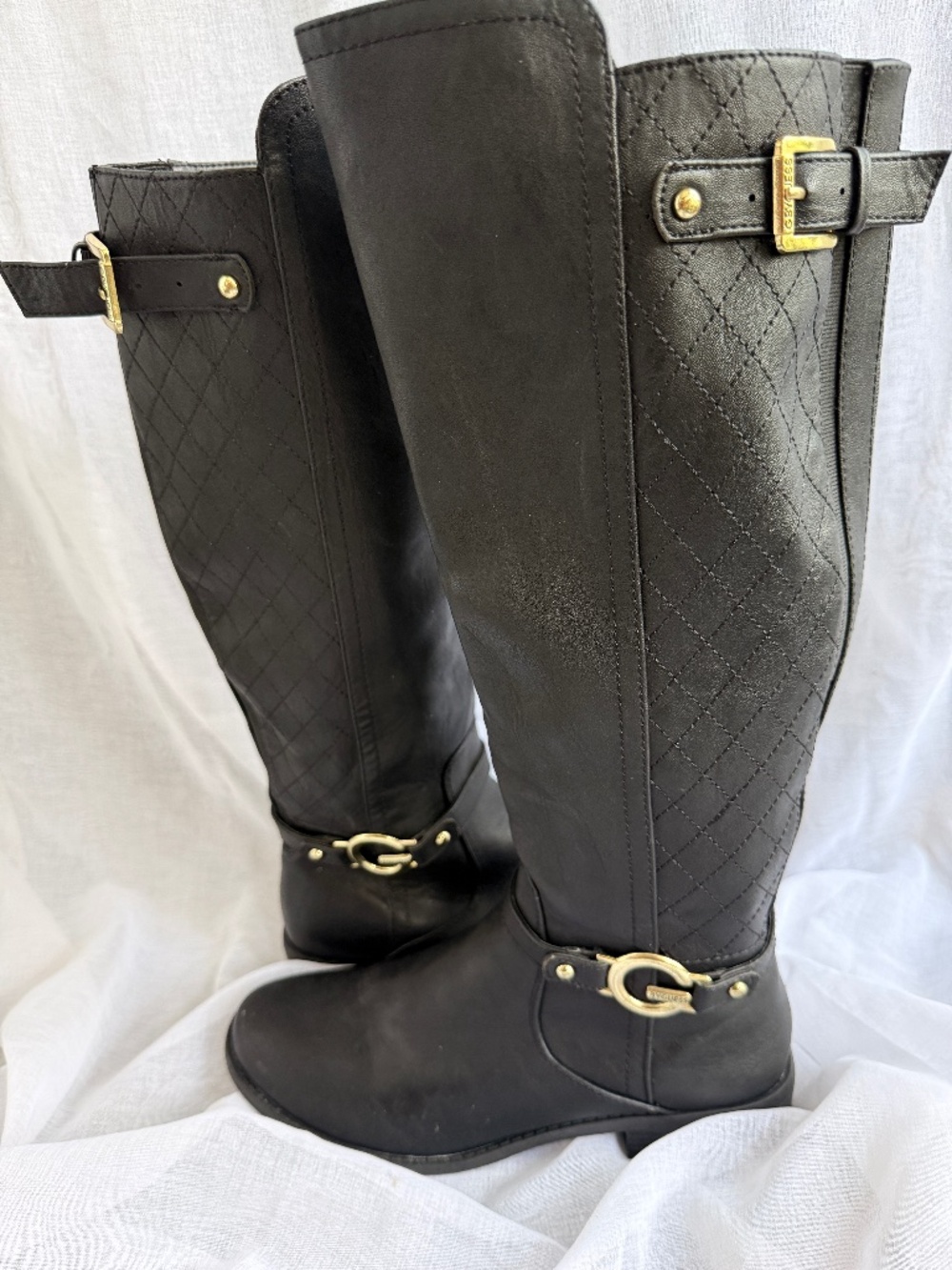 G by Guess Black Knee High Riding Boots | 9.5M | Round Toe Tall Boots Classic Ch
